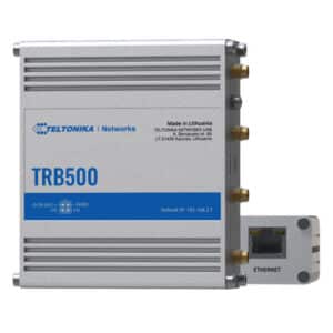 Industrieller Router Teltonika TRB500 mit Ethernet-Anschlüssen.