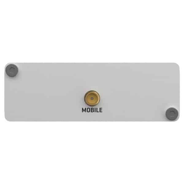 Metal sign with screws and the inscription "MOBILE".