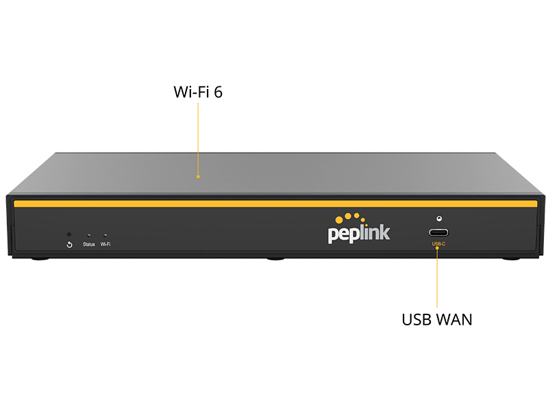 Peplink router with Wi-Fi 6 and USB WAN