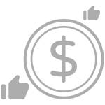 Dollar signs with thumbs-up symbols.
