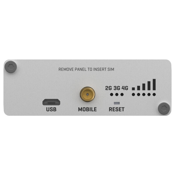 SIM-Kartensteckplatz, USB-Anschluss, Mobilfunk-Signalindikatoren.