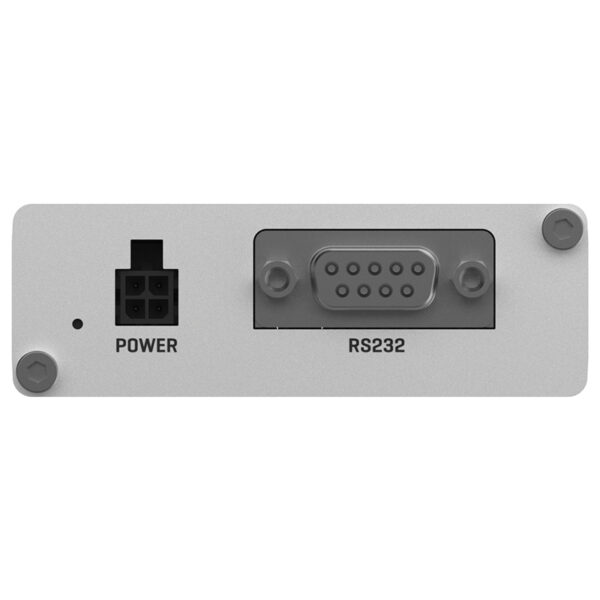 Interfaz RS232 y conexión de alimentación.