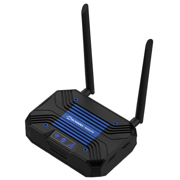 Black WLAN router with two antennas