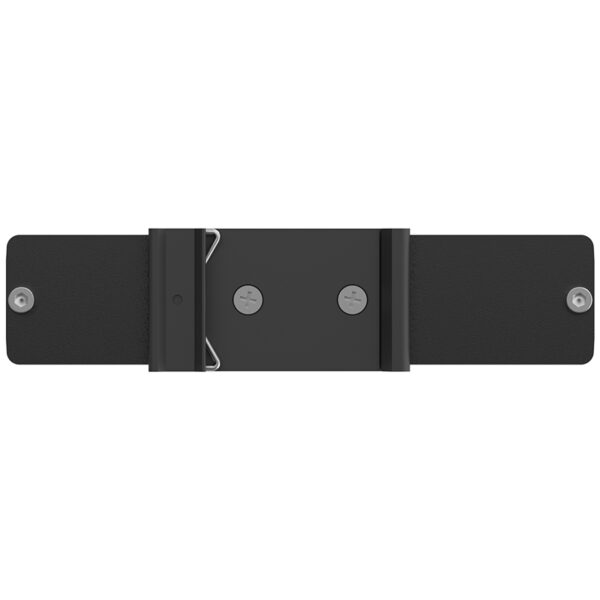 Cinturón de cuero negro con hebilla.