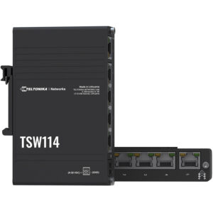 Teltonika TSW114 Industrial Unmanaged Ethernet Switch.