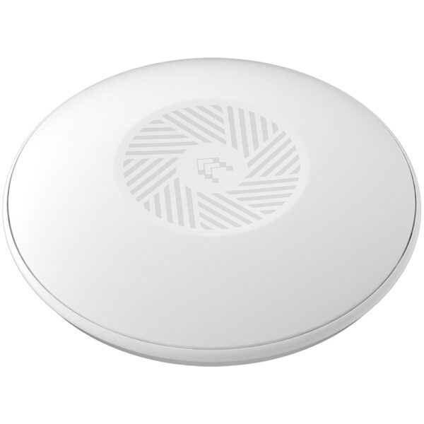 Smoke detector on the ceiling, white, safety equipment