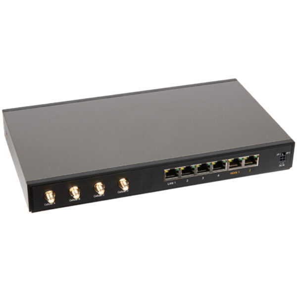 Black network switch with connections