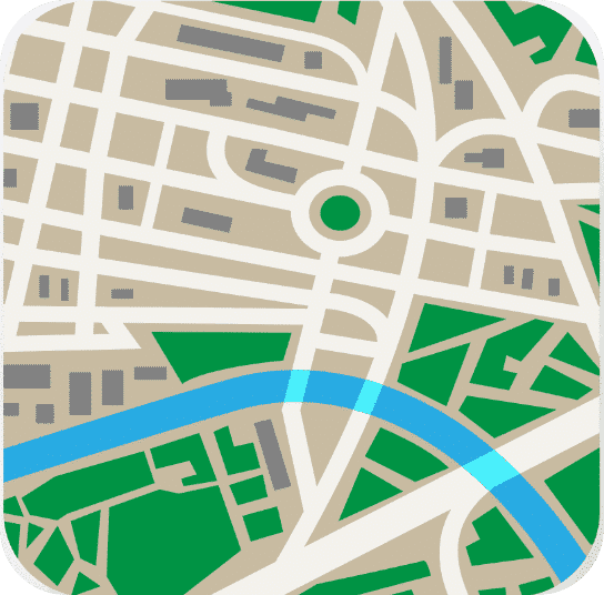 Stadtplan mit Fluss