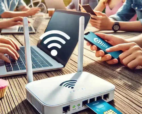 le persone utilizzano computer portatili e smartphone con una connessione WLAN.